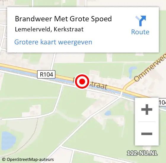 Locatie op kaart van de 112 melding: Brandweer Met Grote Spoed Naar Lemelerveld, Kerkstraat op 2 november 2016 21:13