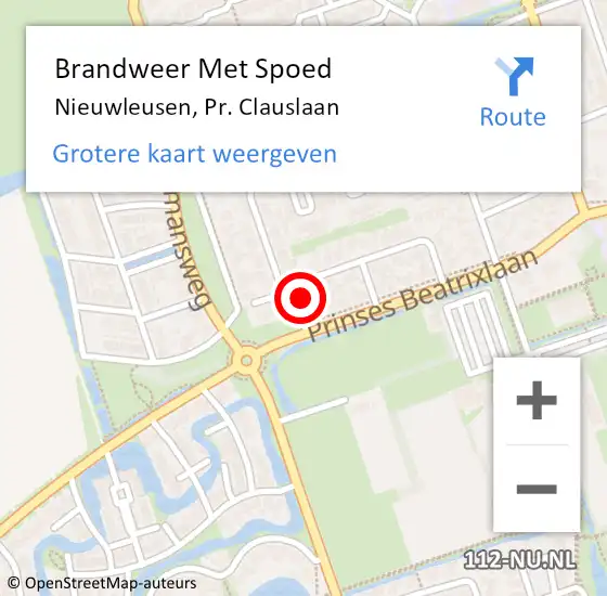 Locatie op kaart van de 112 melding: Brandweer Met Spoed Naar Nieuwleusen, Pr. Clauslaan op 31 december 2013 21:41