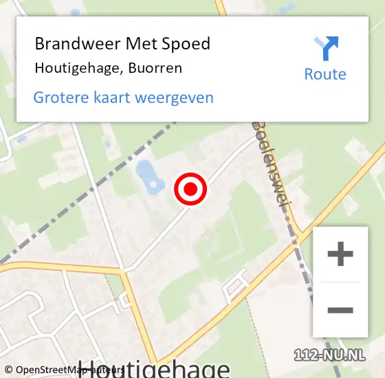 Locatie op kaart van de 112 melding: Brandweer Met Spoed Naar Houtigehage, Buorren op 31 december 2013 21:44