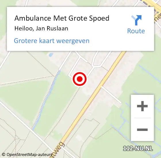 Locatie op kaart van de 112 melding: Ambulance Met Grote Spoed Naar Heiloo, Jan Ruslaan op 3 november 2016 04:40