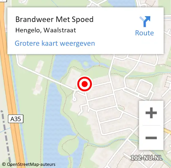 Locatie op kaart van de 112 melding: Brandweer Met Spoed Naar Hengelo, Waalstraat op 31 december 2013 21:47