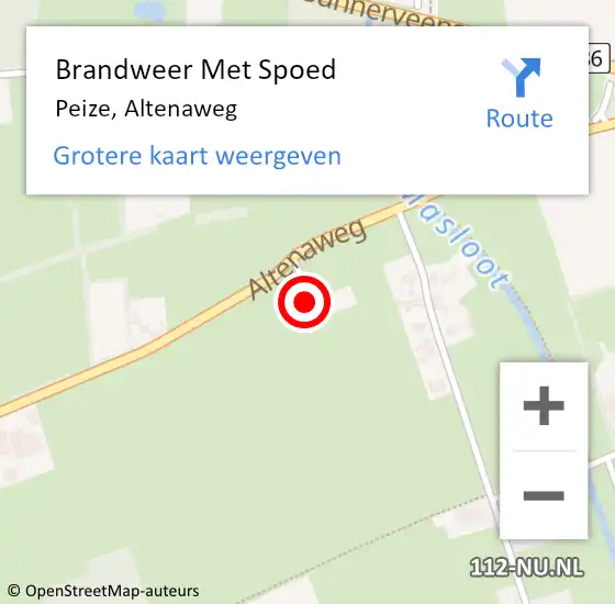 Locatie op kaart van de 112 melding: Brandweer Met Spoed Naar Peize, Altenaweg op 31 december 2013 21:47