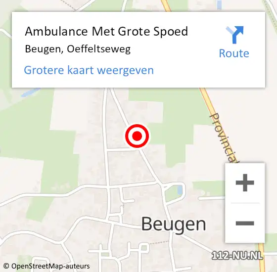 Locatie op kaart van de 112 melding: Ambulance Met Grote Spoed Naar Beugen, Oeffeltseweg op 3 november 2016 07:44