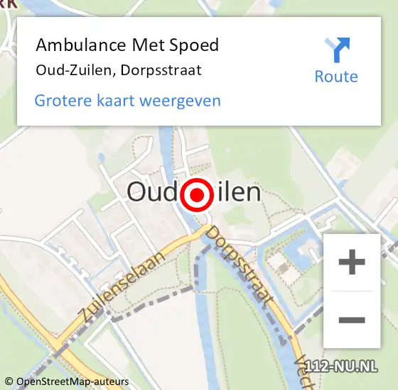 Locatie op kaart van de 112 melding: Ambulance Met Spoed Naar Oud-Zuilen, Dorpsstraat op 3 november 2016 07:46