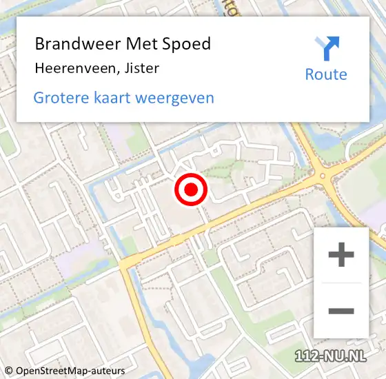 Locatie op kaart van de 112 melding: Brandweer Met Spoed Naar Heerenveen, Jister op 31 december 2013 21:50