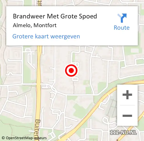 Locatie op kaart van de 112 melding: Brandweer Met Grote Spoed Naar Almelo, Montfort op 31 december 2013 21:52