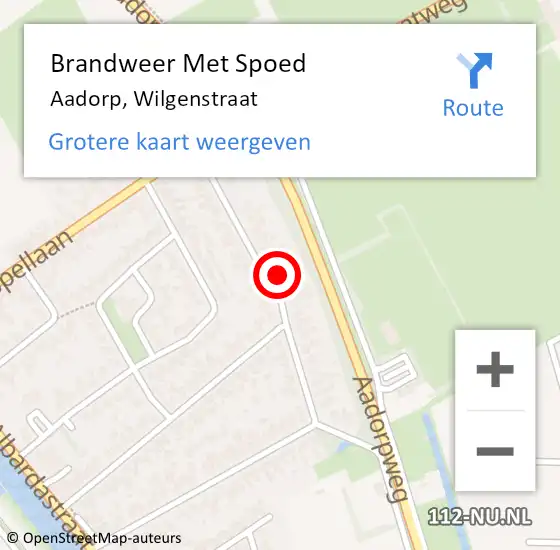 Locatie op kaart van de 112 melding: Brandweer Met Spoed Naar Aadorp, Wilgenstraat op 31 december 2013 21:55