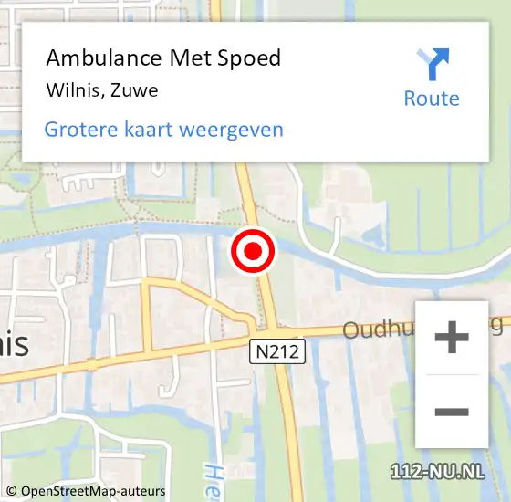 Locatie op kaart van de 112 melding: Ambulance Met Spoed Naar Wilnis, Zuwe op 3 november 2016 08:56