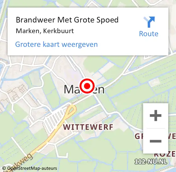 Locatie op kaart van de 112 melding: Brandweer Met Grote Spoed Naar Marken, Kerkbuurt op 3 november 2016 09:01