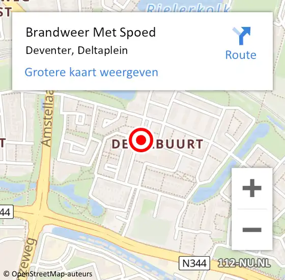 Locatie op kaart van de 112 melding: Brandweer Met Spoed Naar Deventer, Deltaplein op 31 december 2013 21:57