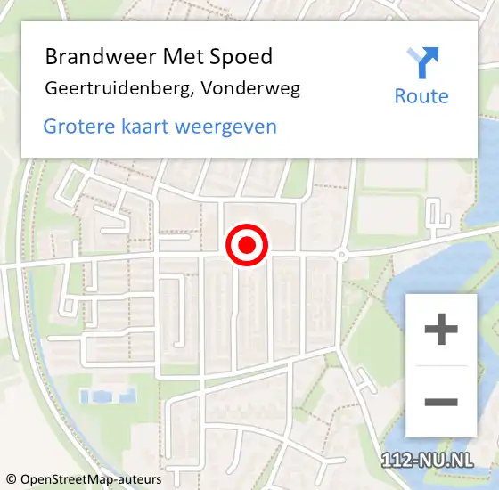 Locatie op kaart van de 112 melding: Brandweer Met Spoed Naar Geertruidenberg, Vonderweg op 3 november 2016 10:03