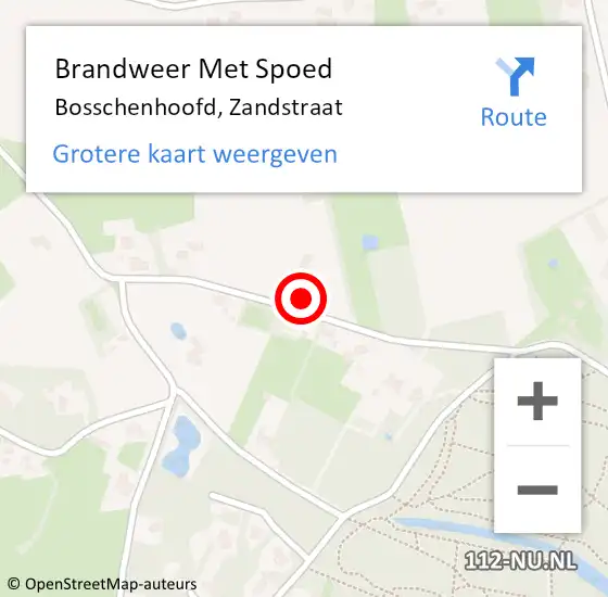 Locatie op kaart van de 112 melding: Brandweer Met Spoed Naar Bosschenhoofd, Zandstraat op 3 november 2016 11:34