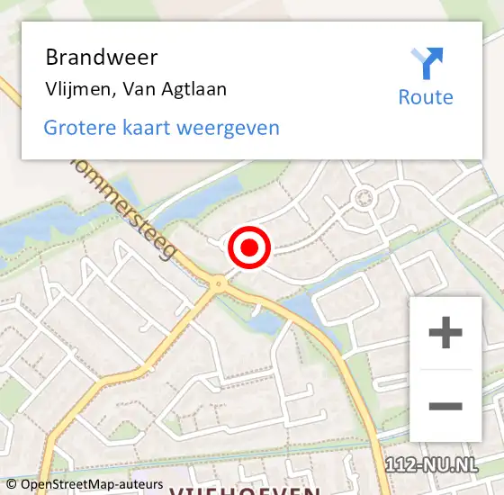 Locatie op kaart van de 112 melding: Brandweer Vlijmen, Van Agtlaan op 31 december 2013 22:12