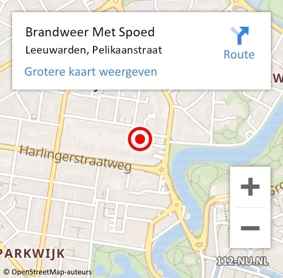 Locatie op kaart van de 112 melding: Brandweer Met Spoed Naar Leeuwarden, Pelikaanstraat op 31 december 2013 22:13