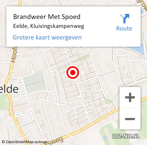 Locatie op kaart van de 112 melding: Brandweer Met Spoed Naar Eelde, Kluivingskampenweg op 31 december 2013 22:29