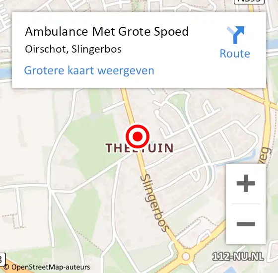 Locatie op kaart van de 112 melding: Ambulance Met Grote Spoed Naar Oirschot, Slingerbos op 3 november 2016 15:10