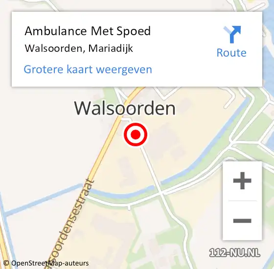 Locatie op kaart van de 112 melding: Ambulance Met Spoed Naar Walsoorden, Mariadijk op 3 november 2016 15:14