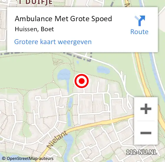 Locatie op kaart van de 112 melding: Ambulance Met Grote Spoed Naar Huissen, Boet op 3 november 2016 15:40