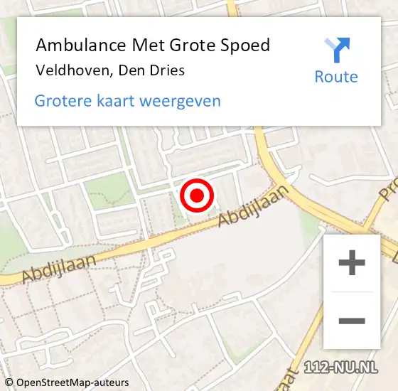 Locatie op kaart van de 112 melding: Ambulance Met Grote Spoed Naar Veldhoven, Den Dries op 3 november 2016 16:30