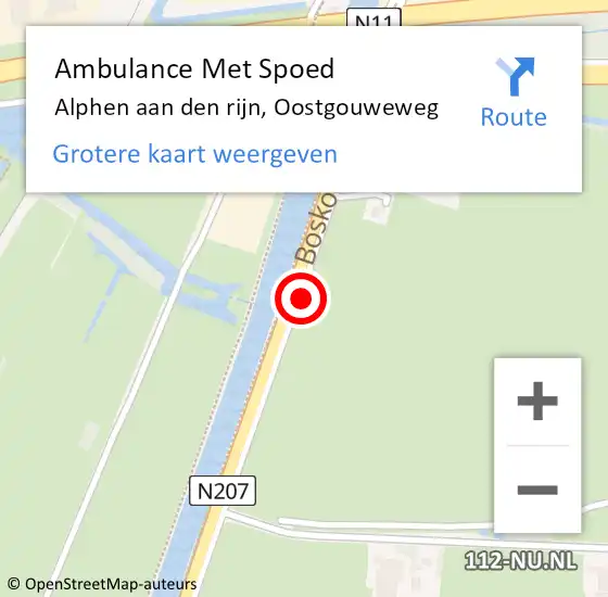 Locatie op kaart van de 112 melding: Ambulance Met Spoed Naar Alphen aan den rijn, Oostgouweweg op 3 november 2016 17:05