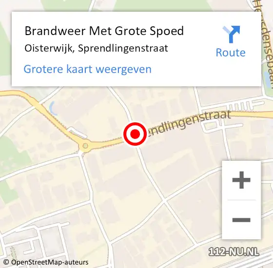 Locatie op kaart van de 112 melding: Brandweer Met Grote Spoed Naar Oisterwijk, Sprendlingenstraat op 3 november 2016 17:20