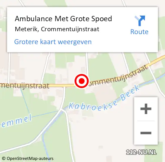 Locatie op kaart van de 112 melding: Ambulance Met Grote Spoed Naar Meterik, Crommentuijnstraat op 3 november 2016 17:23