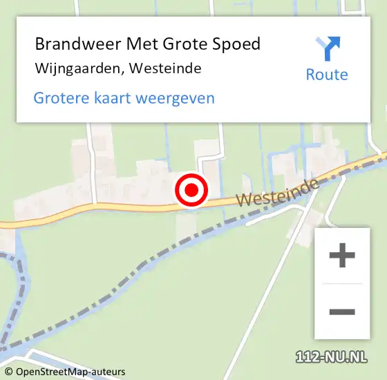 Locatie op kaart van de 112 melding: Brandweer Met Grote Spoed Naar Wijngaarden, Westeinde op 31 december 2013 22:43