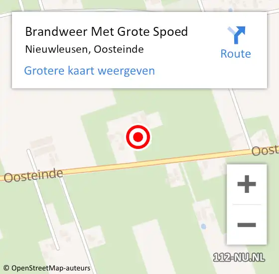 Locatie op kaart van de 112 melding: Brandweer Met Grote Spoed Naar Nieuwleusen, Oosteinde op 3 november 2016 19:14