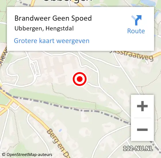 Locatie op kaart van de 112 melding: Brandweer Geen Spoed Naar Ubbergen, Hengstdal op 3 november 2016 19:21