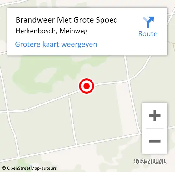 Locatie op kaart van de 112 melding: Brandweer Met Grote Spoed Naar Herkenbosch, Meinweg op 3 november 2016 20:10