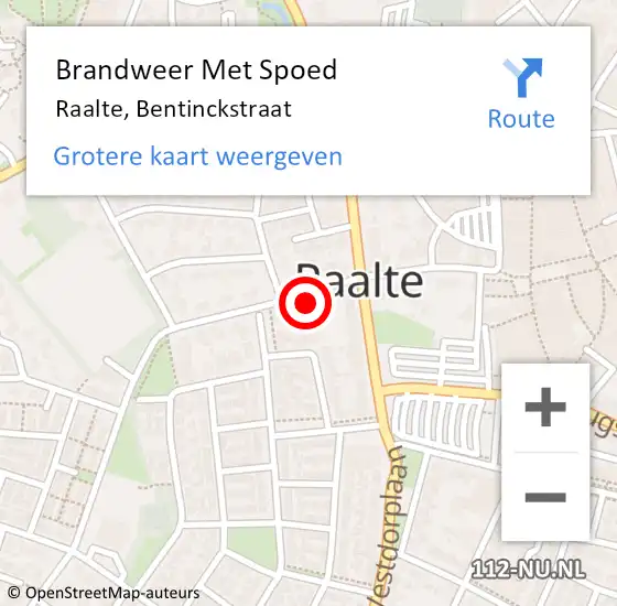 Locatie op kaart van de 112 melding: Brandweer Met Spoed Naar Raalte, Bentinckstraat op 31 december 2013 22:56