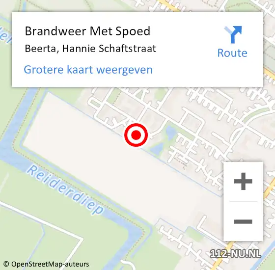 Locatie op kaart van de 112 melding: Brandweer Met Spoed Naar Beerta, Hannie Schaftstraat op 31 december 2013 22:57