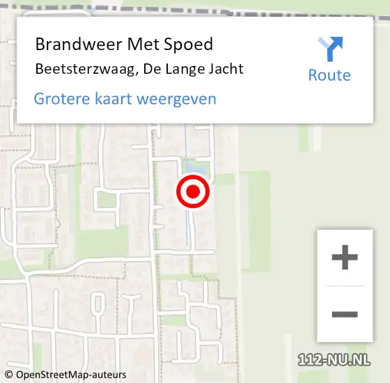 Locatie op kaart van de 112 melding: Brandweer Met Spoed Naar Beetsterzwaag, De Lange Jacht op 31 december 2013 23:02