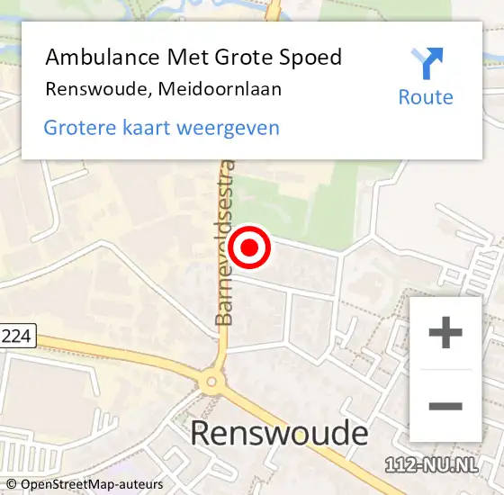 Locatie op kaart van de 112 melding: Ambulance Met Grote Spoed Naar Renswoude, Meidoornlaan op 4 november 2016 08:21