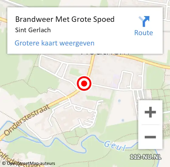 Locatie op kaart van de 112 melding: Brandweer Met Grote Spoed Naar Sint Gerlach op 4 november 2016 09:37