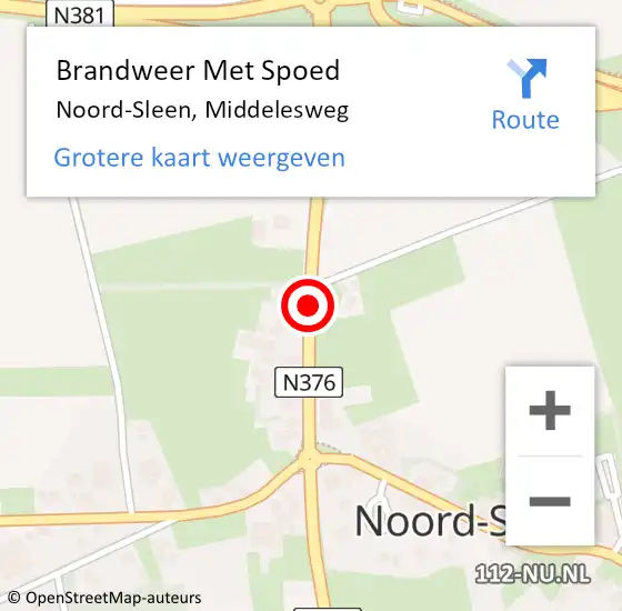 Locatie op kaart van de 112 melding: Brandweer Met Spoed Naar Noord-Sleen, Middelesweg op 31 december 2013 23:11