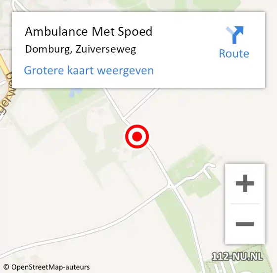 Locatie op kaart van de 112 melding: Ambulance Met Spoed Naar Domburg, Zuiverseweg op 4 november 2016 09:56