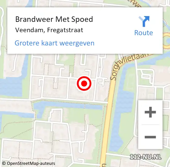 Locatie op kaart van de 112 melding: Brandweer Met Spoed Naar Veendam, Fregatstraat op 31 december 2013 23:13