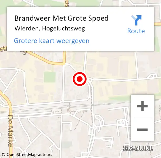 Locatie op kaart van de 112 melding: Brandweer Met Grote Spoed Naar Wierden, Hogeluchtsweg op 4 november 2016 10:22