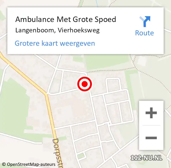 Locatie op kaart van de 112 melding: Ambulance Met Grote Spoed Naar Langenboom, Vierhoeksweg op 4 november 2016 10:57