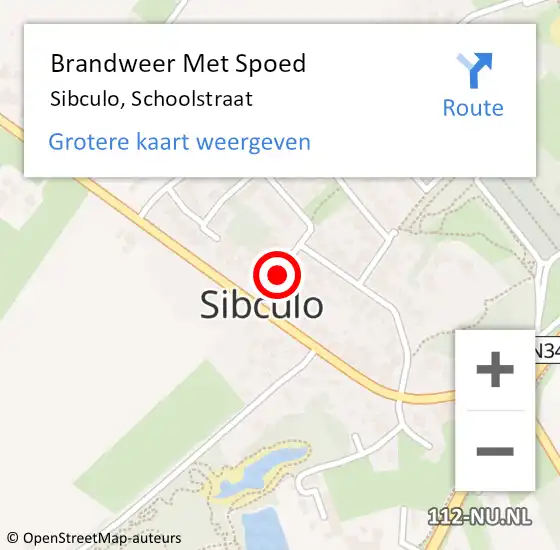 Locatie op kaart van de 112 melding: Brandweer Met Spoed Naar Sibculo, Schoolstraat op 31 december 2013 23:17