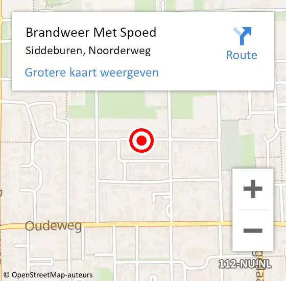 Locatie op kaart van de 112 melding: Brandweer Met Spoed Naar Siddeburen, Noorderweg op 31 december 2013 23:20