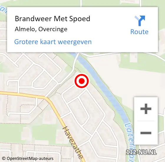 Locatie op kaart van de 112 melding: Brandweer Met Spoed Naar Almelo, Overcinge op 31 december 2013 23:22