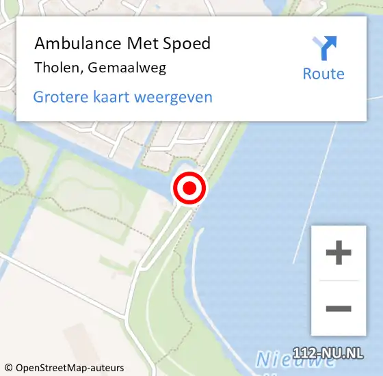 Locatie op kaart van de 112 melding: Ambulance Met Spoed Naar Tholen, Gemaalweg op 4 november 2016 13:30