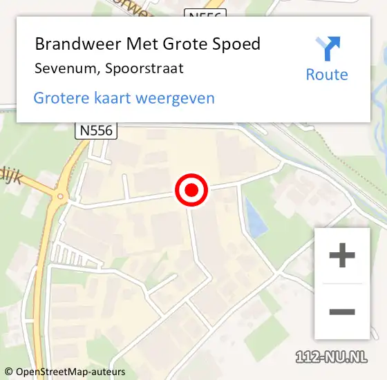 Locatie op kaart van de 112 melding: Brandweer Met Grote Spoed Naar Sevenum, Spoorstraat op 4 november 2016 14:02