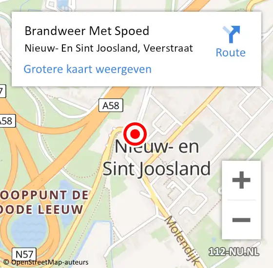 Locatie op kaart van de 112 melding: Brandweer Met Spoed Naar Nieuw- En Sint Joosland, Veerstraat op 31 december 2013 23:30