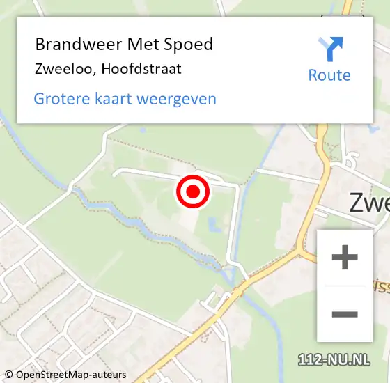 Locatie op kaart van de 112 melding: Brandweer Met Spoed Naar Zweeloo, Hoofdstraat op 31 december 2013 23:36