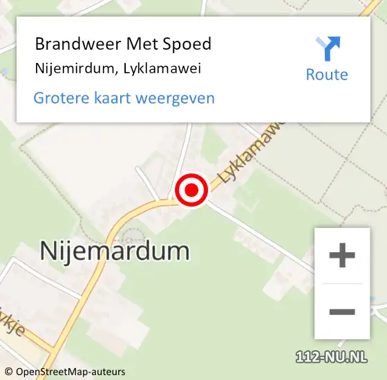 Locatie op kaart van de 112 melding: Brandweer Met Spoed Naar Nijemirdum, Lyklamawei op 31 december 2013 23:38