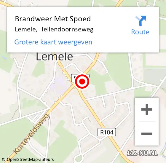 Locatie op kaart van de 112 melding: Brandweer Met Spoed Naar Lemele, Hellendoornseweg op 4 november 2016 16:37