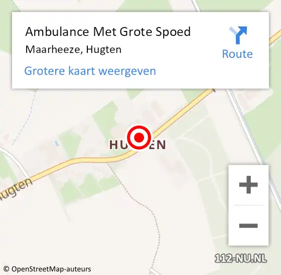 Locatie op kaart van de 112 melding: Ambulance Met Grote Spoed Naar Maarheeze, Hugten op 4 november 2016 16:39